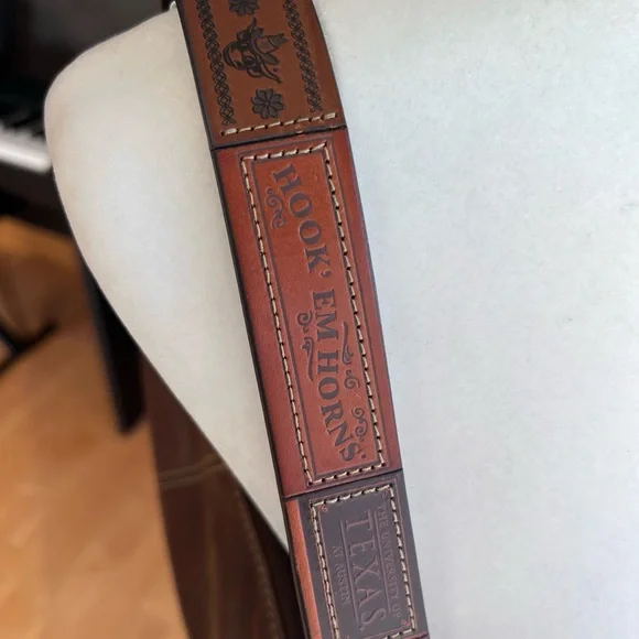 Texas Longhorns Fossil Brown Shoulder Bag with Suede Texture - Picture 8 of 11